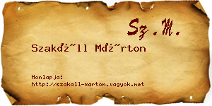 Szakáll Márton névjegykártya