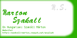 marton szakall business card