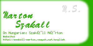 marton szakall business card